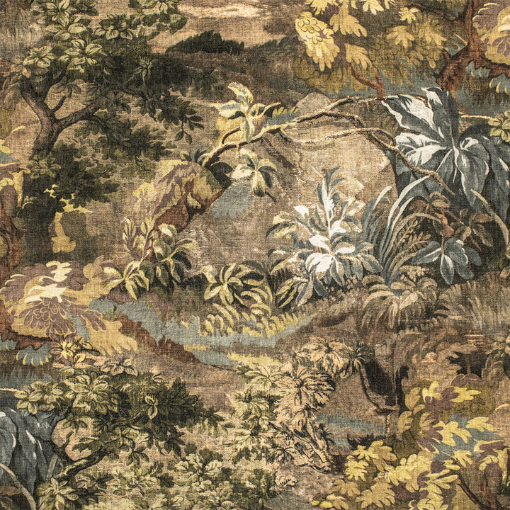 S7080 Tapestry by Greenhouse Designer Fabric - 81% Polyester, 19% Linen India DRAPERY 32.5" H 54" - Swanky Fabrics -