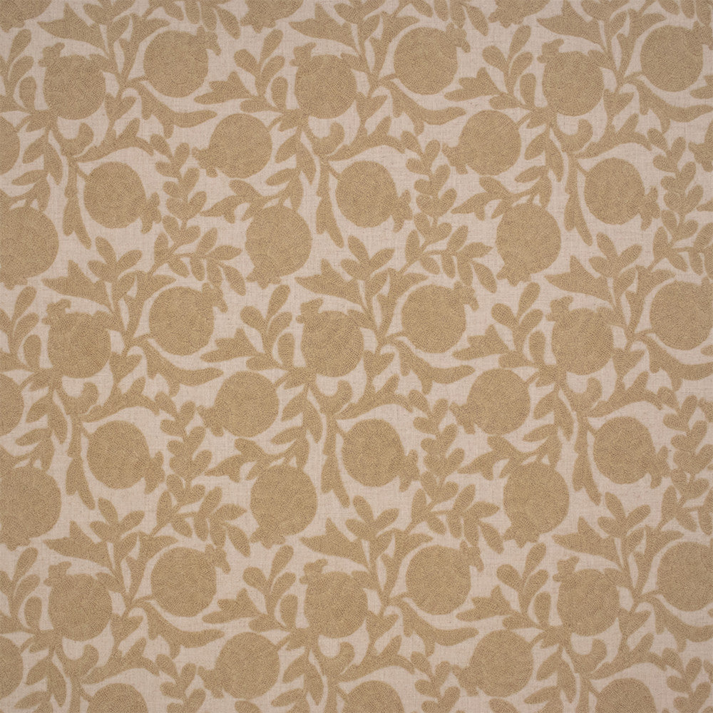 S7186 Flax by Greenhouse Designer Fabric - 70% Viscose, 30% Linen (Embroidery: 60% Polyester, 25% Cotton, 15% Linen) India 9000 9" H, 9.25" V 54" - Swanky Fabrics -