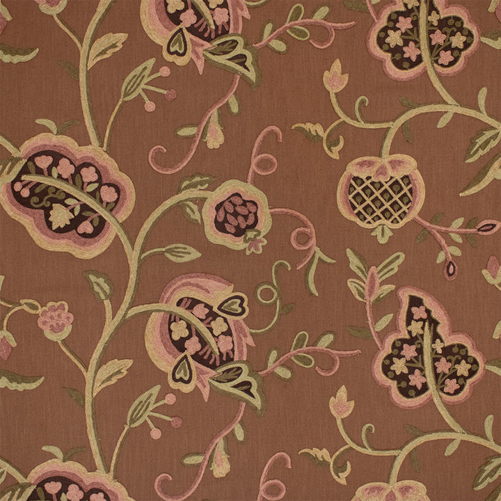 S7212 Spice by Greenhouse Designer Fabric - 68% Polyester, 21% Linen, 11% Cotton (Embroidery: 60% Polyester, 25% Cotton, 15% Linen) India 9000 17.25" H, 26.5" V 54" - Swanky Fabrics -