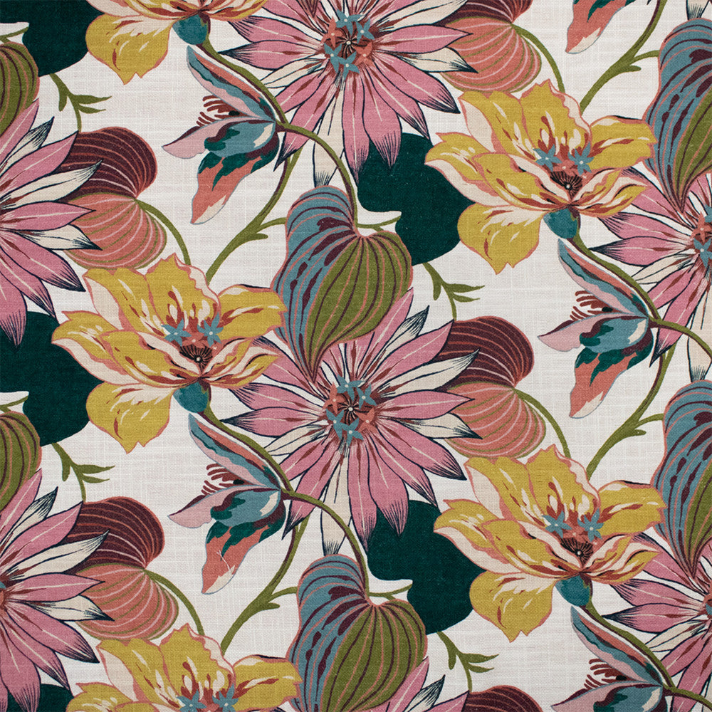 S7275 Cerise by Greenhouse Designer Fabric - 75% Cotton, 25% Linen Pakistan DRAPERY 27" H, 13.5" V 55" - Swanky Fabrics -
