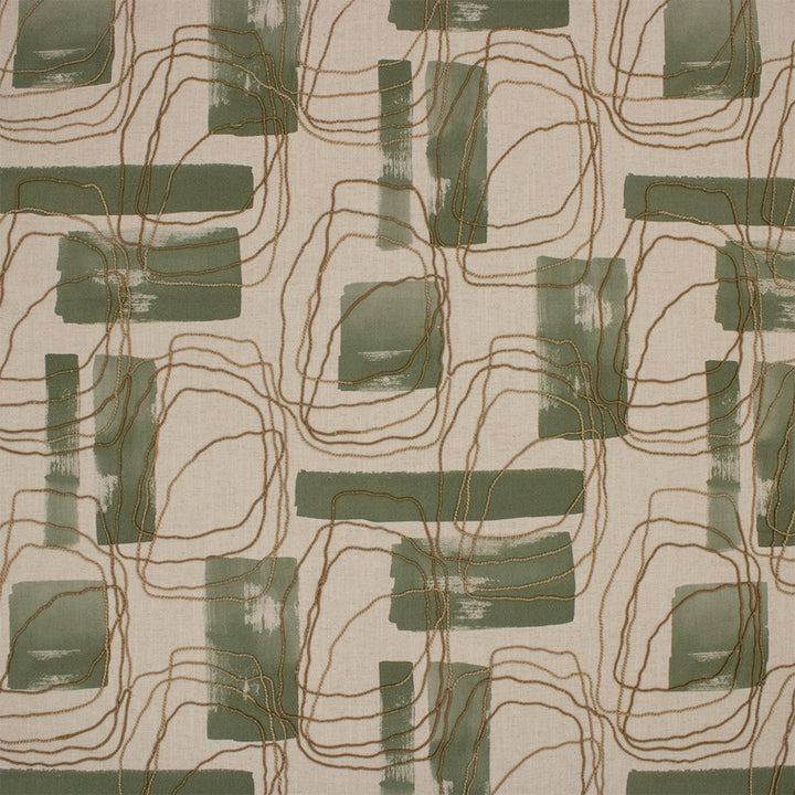 S7303 Juniper by Greenhouse Designer Fabric - 50% Cotton, 35% Rayon, 15% Linen (Embroidery: 68% Jute, 32% Cotton) India 9000 27" H, 24.25" V 54" - Swanky Fabrics -