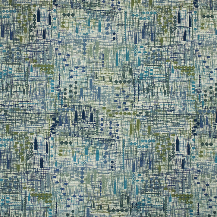 S7314 Azure by Greenhouse Designer Fabric - 100% Cotton (Embroidery: 80% Polyester, 20% Rayon) India 9000 16.75" H, 15.25" V 52" - Swanky Fabrics -