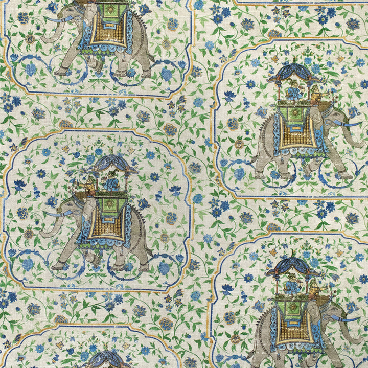 S7324 Porcelian by Greenhouse Designer Fabric - 55% Linen, 45% Rayon Pakistan 50000 13.5" H, 27" V 54" - Swanky Fabrics -