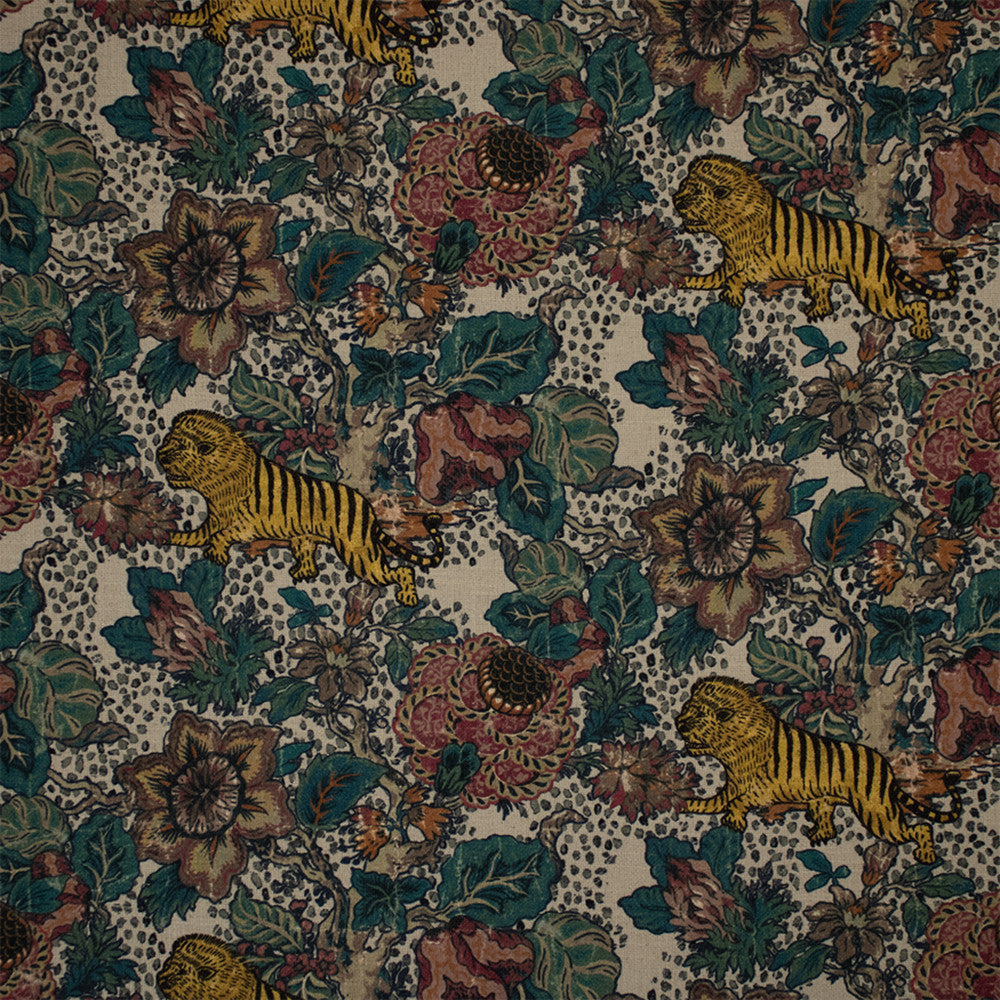 S7332 Natural by Greenhouse Designer Fabric - 97% Polyester, 3% Linen China 50000 27" H, 13.56" V 54" - Swanky Fabrics -