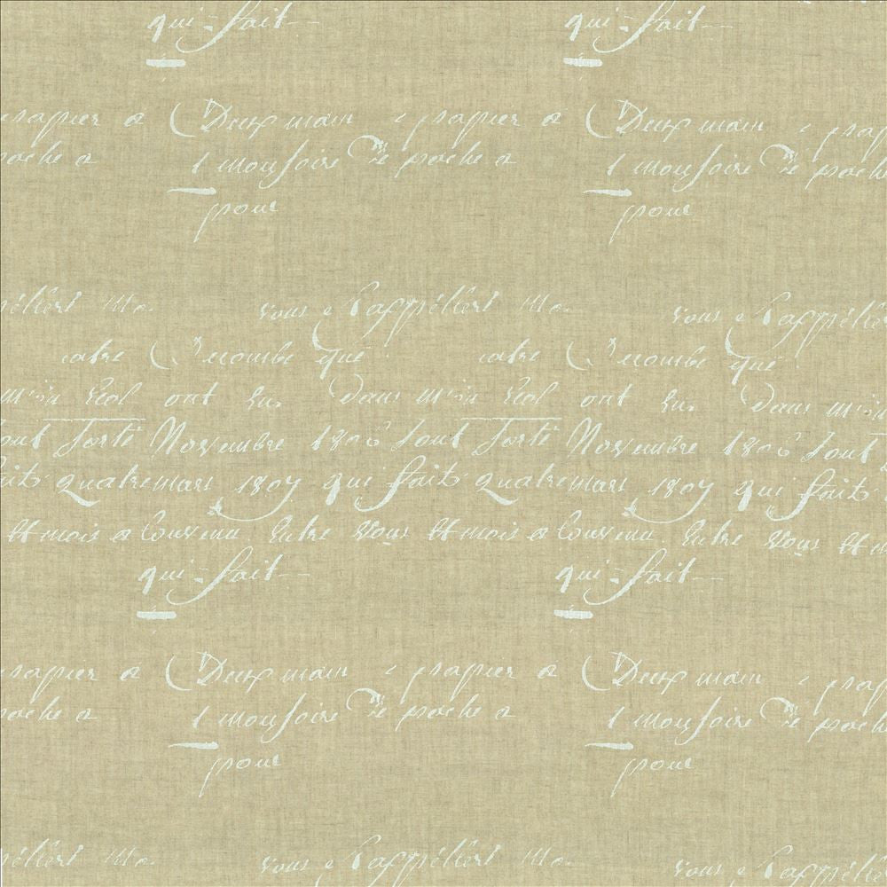 Script Natural by Kasmir Designer Fabric 5157 100% Linen FRANCE Not Tested Horizontal: 17 7/8 inches and Vertical: 25 2/8 inches 63 - Swanky Fabrics -