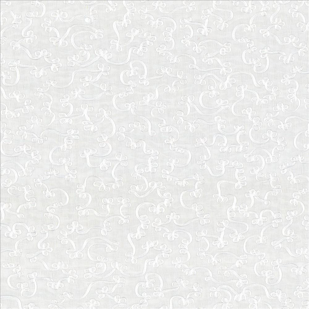 Scroll Down Snow by Kasmir Designer Fabric 1443 100% Linen
Embroidery
100% Nylon
 CHINA Not Tested </p><p>Repeat: Horizontal: 16 4/8 inches and Vertical: 12 inches 52 - Swanky Fabrics -