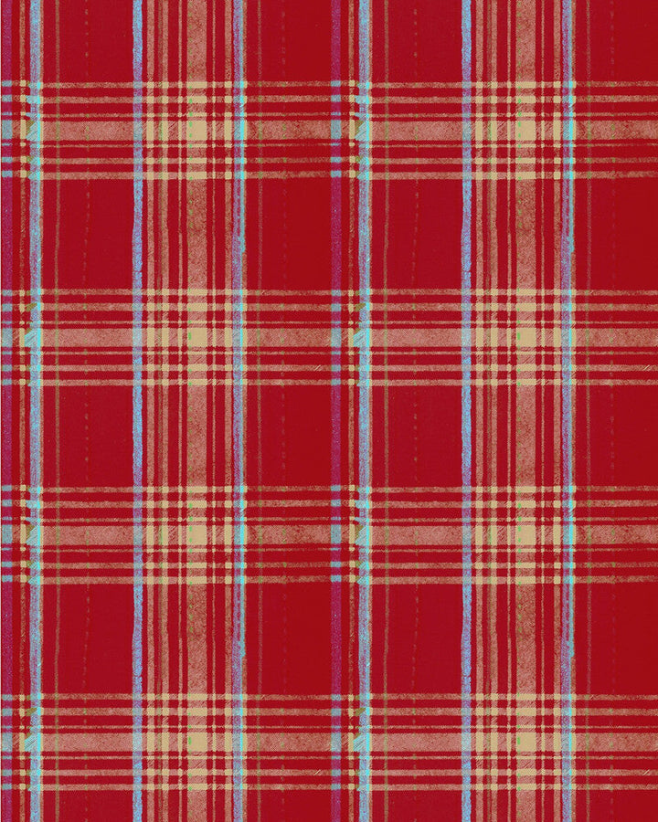 Mind The Gap Wallpaper SEAPORT PLAID Red Wallpaper (WP30066) | WP30066 | SUNDANCE VILLA | 1 roll x 20.5 x 393.7 in | 0.52m / 20.5in | 10m / 393.7in | 5.20mp | 64cm / 26.1in | Red, Sky Blue, Yellow | Satin Matte | Paste the wall | 1-roll in a box | Fabric Carolina | https://www.fabriccarolina.com/