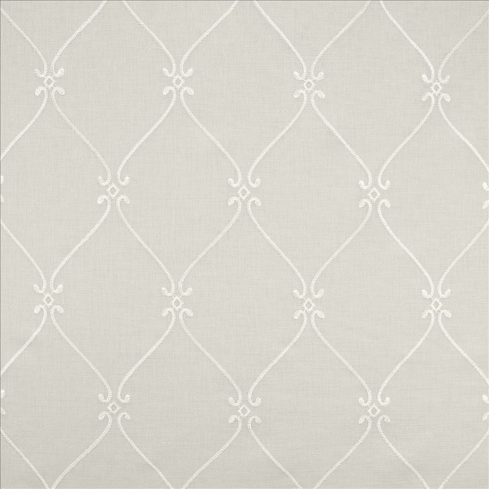 Searcy White by Kasmir Designer Fabric 5108 100% Polyester
 TURKEY Not Tested </p><p>Repeat: Horizontal: 6 2/8 inches and Vertical: 10 inches 118 - Swanky Fabrics -