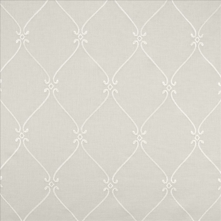 Searcy White by Kasmir Designer Fabric 5108 100% Polyester
 TURKEY Not Tested </p><p>Repeat: Horizontal: 6 2/8 inches and Vertical: 10 inches 118 - Swanky Fabrics -