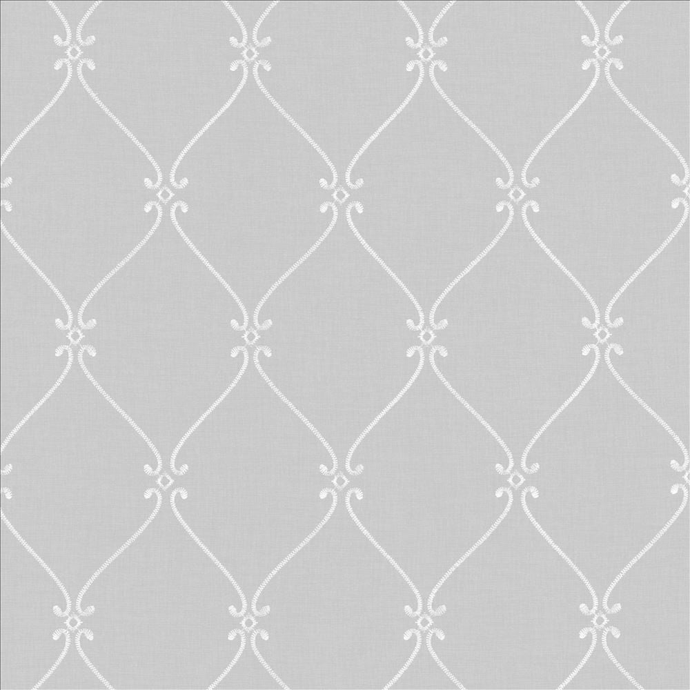 Searcy White by Kasmir Designer Fabric See sample 100% Polyester
 TURKEY Not Tested </p><p>Repeat: Horizontal: 6 2/8 inches and Vertical: 10 inches 118 - Swanky Fabrics -