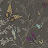 Thibaut Wallpaper HARVARD DAMASK - Metallic on Brown