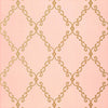 Thibaut Wallpaper LONDON TRELLIS - Metallic on Pink