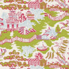 Thibaut Wallpaper LUZON - Green and Raspberry