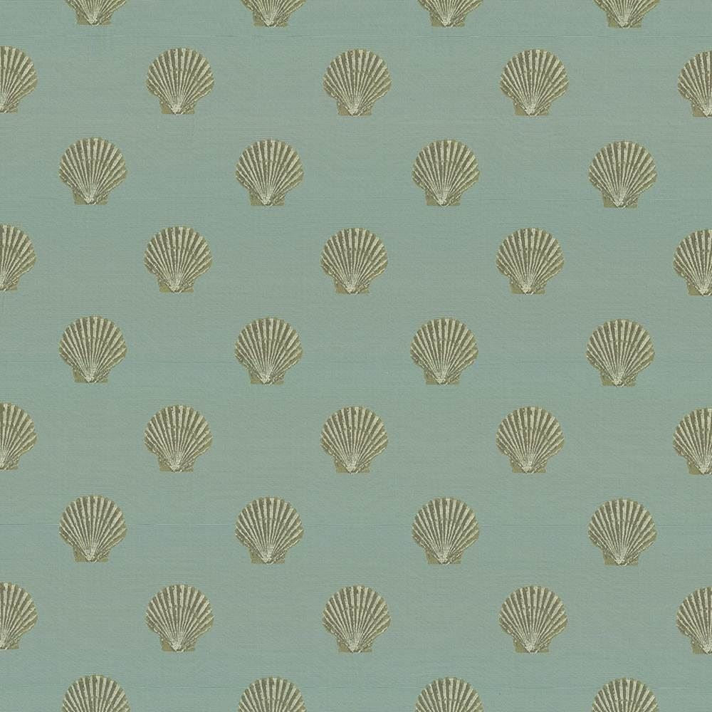 Shell Pointe Sea by Kasmir Designer Fabric 1441 100% Polyester CHINA 60,000 Wyzenbeek Double Rubs Horizontal: 7 4/8 inches and Vertical: 7 5/8 inches 56 - Swanky Fabrics -
