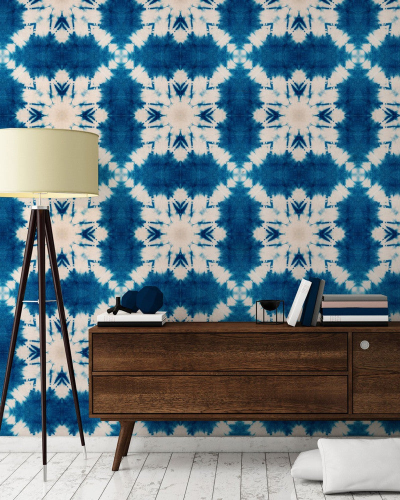 Mind The Gap Wallpaper SHIBORI BUTTERFLY (WP20203) | WP20203 | PREMIUM DESIGNER WALLPAPER COLLECTION | 3 rolls x 20.5 x 118.1 in | 0.52m / 20.5in | 3m / 118in | 4.65mp | 52cm / 20.5in | Blue, White | Non-woven | Paste the wall | 3-rolls in a box | Fabric Carolina | https://www.fabriccarolina.com/