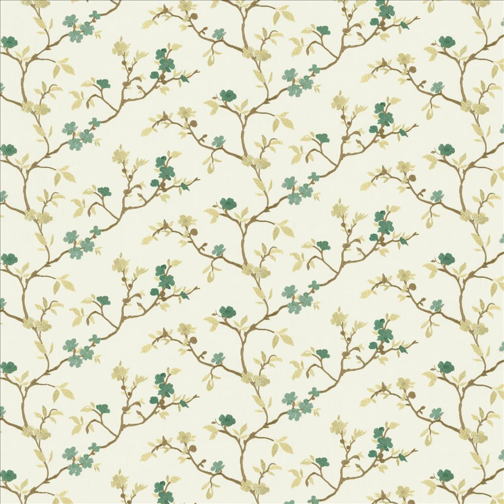 Shyla Topaz by Kasmir Designer Fabric 5156 52% Cotton 48% Polyester INDIA 30,000 Wyzenbeek Double Rubs Horizontal: 26 inches and Vertical: 6 1/8 inches 54 - Swanky Fabrics -
