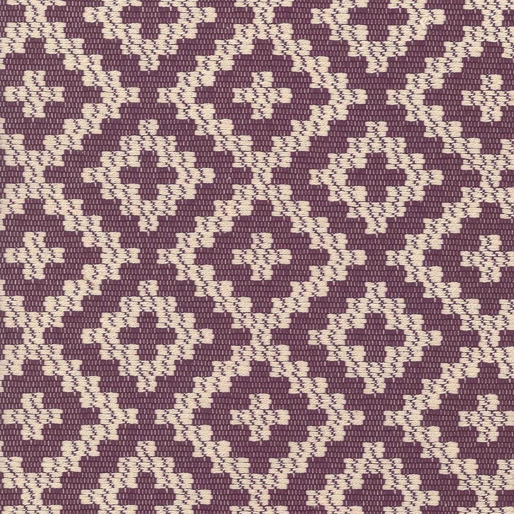 Sibley Diamond Plum by Kasmir Designer Fabric 1440 100% Cotton CHINA 9,000 Wyzenbeek Double Rubs Horizontal: 4 6/8 inches and Vertical: 3 2/8 inches 55 - 57 - Swanky Fabrics -