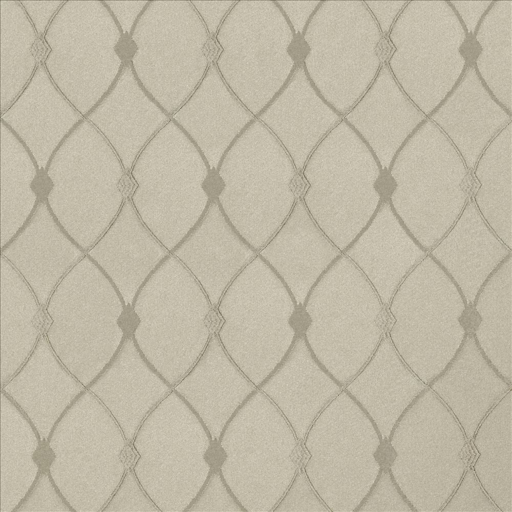 Slipper Trellis Platinum by Kasmir Designer Fabric See sample 100% Polyester
 INDIA 30,000 Wyzenbeek Double Rubs </p><p>Repeat: Horizontal: 3 1/8 inches and Vertical: 5 1/8 inches 56 - Swanky Fabrics -