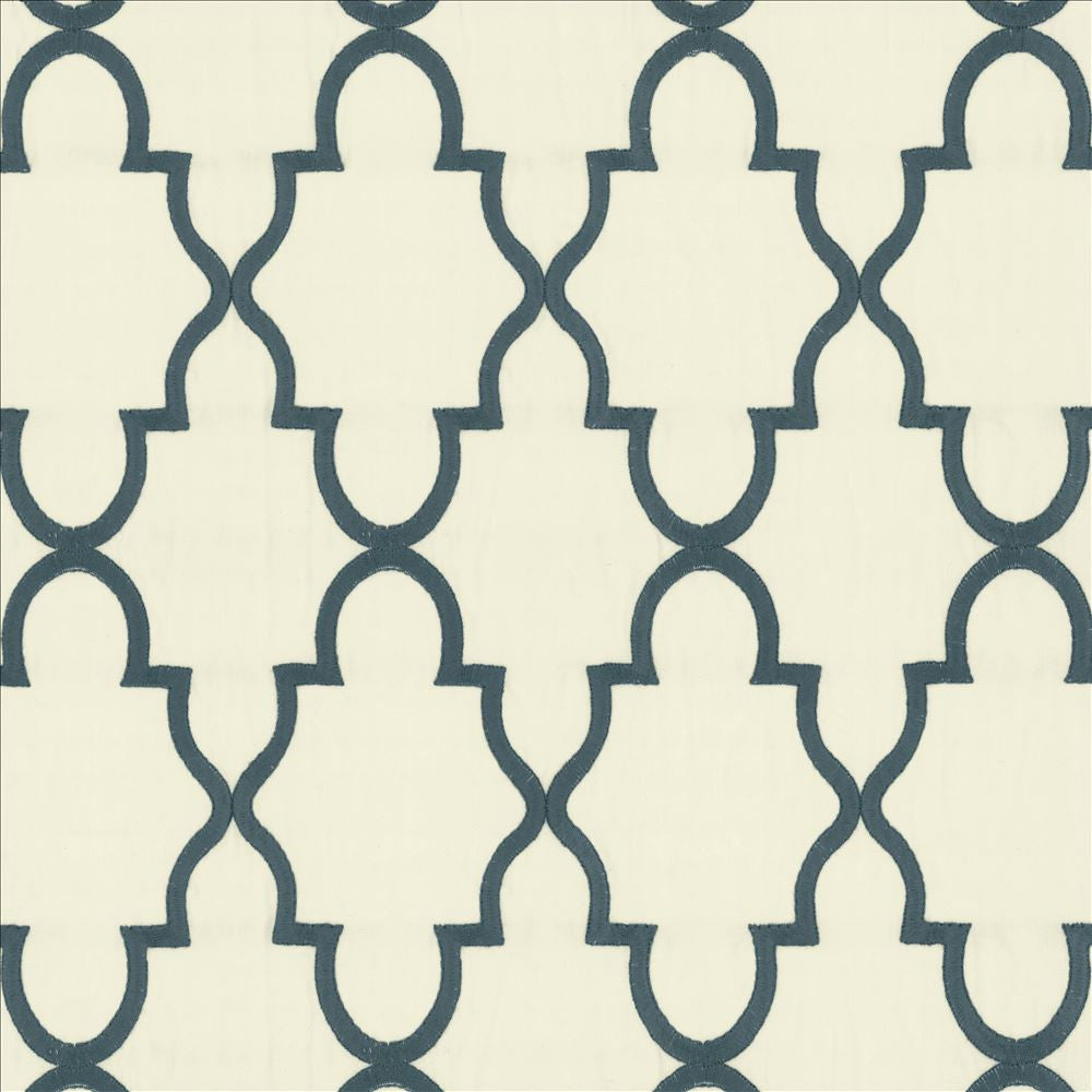 Solace Blue by Kasmir Designer Fabric See sample 100% Cotton
 INDIA 22,000 Martindale Cycles </p><p>Repeat: Horizontal: 5 2/8 inches and Vertical: 7 4/8 inches 54 - Swanky Fabrics -