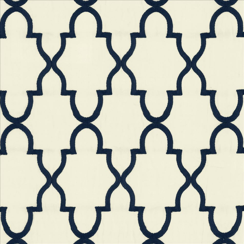 Solace Navy  by Kasmir Designer Fabric 5156 100% Cotton
 INDIA 22,000 Martindale Cycles Horizontal: 5 2/8 inches and Vertical: 7 4/8 inches 54  - Swanky Fabrics -