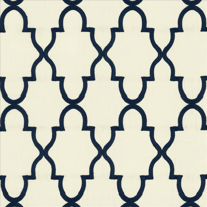Solace Navy  by Kasmir Designer Fabric 5156 100% Cotton
 INDIA 22,000 Martindale Cycles Horizontal: 5 2/8 inches and Vertical: 7 4/8 inches 54  - Swanky Fabrics -