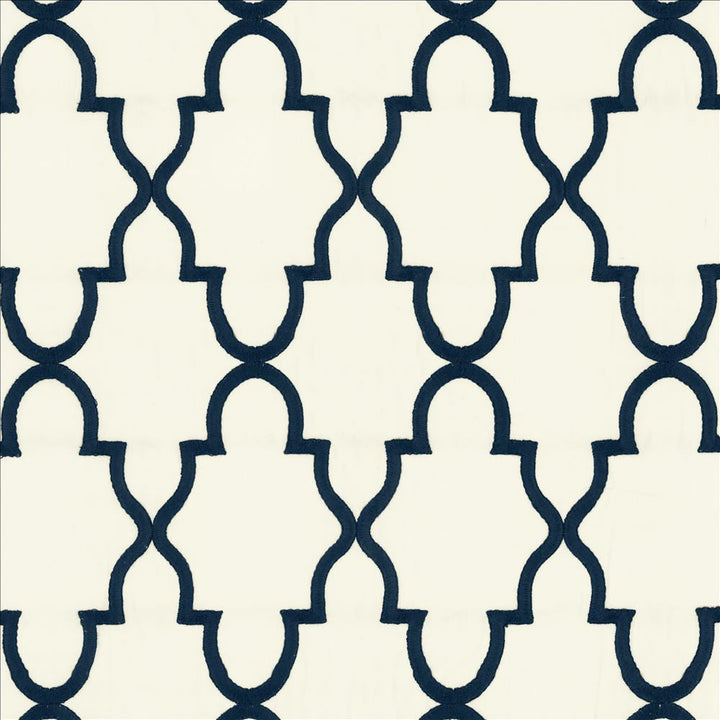 Solace Navy by Kasmir Designer Fabric 5156 100% Cotton
 INDIA </p><p>Repeat: Horizontal: 5 2/8 inches and Vertical: 7 4/8 inches 54 - Swanky Fabrics -