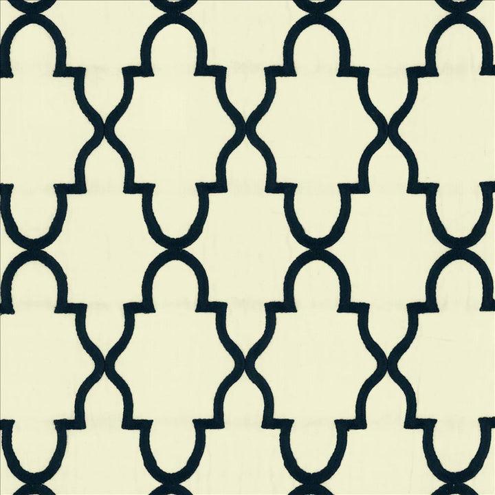 Solace Navy by Kasmir Designer Fabric 5156 100% Cotton INDIA 22,000 Martindale Cycles Horizontal: 5 2/8 inches and Vertical: 7 4/8 inches 54 - Swanky Fabrics -