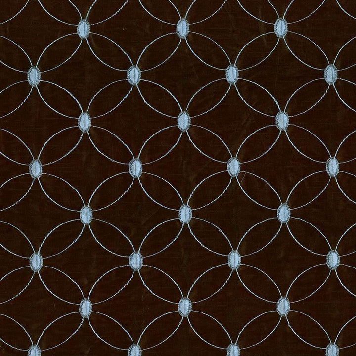 Soliloquy Chocolate by Kasmir Designer Fabric 5068 100% Polyester Embroidery 100% Polyester CHINA Not Tested Horizontal: 4 inches and Vertical: 3 6/8 inches 53 - 58 - Swanky Fabrics -