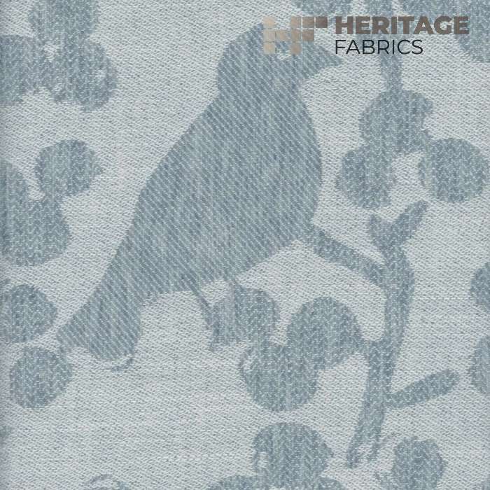 Songbird Sky by Heritage Fabric - 91% Poly +5% Cotton +4% Linnen India 15,000 Horizontal: 12.5" and Vertical: 16" 54" - Fabric Carolina -