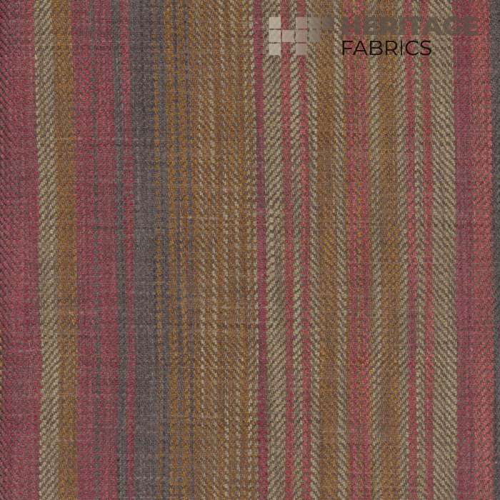 Sonoma Stripe Currant by Heritage Fabric - 100% Polyester India 33,000 Horizontal: 13.5" and Vertical: N/A 54" - Fabric Carolina -