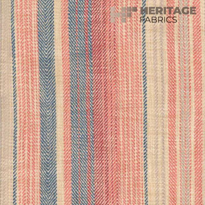 Sonoma Stripe Henna Blue by Heritage Fabric - 100% Polyester India 33,000 Horizontal: 13.5" and Vertical: N/A 54" - Fabric Carolina -