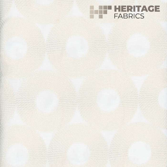 Spheres Champagne by Heritage Designer Fabric - 100% Polyester Turkey Horizontal: 5.5" and Vertical: 3" 54" - Swanky Fabrics -