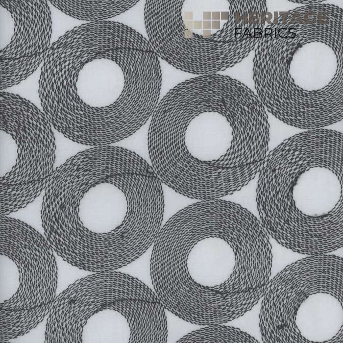 Spheres Ebony by Heritage Designer Fabric - 100% Polyester Turkey Horizontal: 5.5" and Vertical: 3" 54" - Swanky Fabrics -