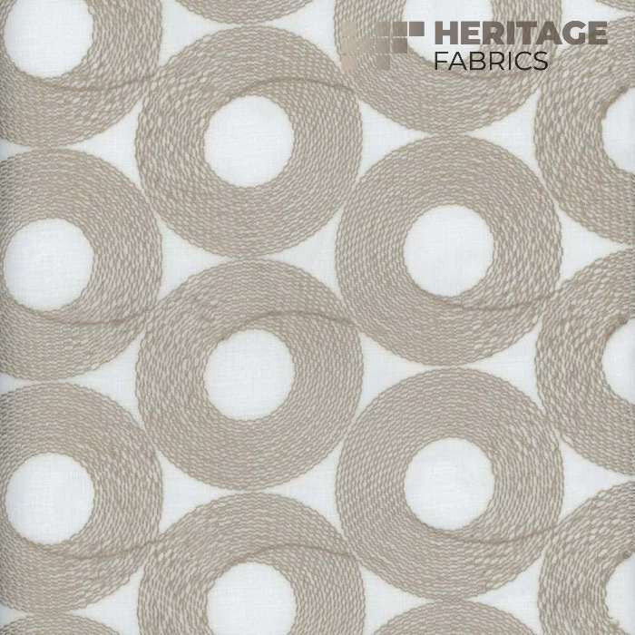 Spheres Linen by Heritage Designer Fabric - 100% Polyester Turkey Horizontal: 5.5" and Vertical: 3" 54" - Swanky Fabrics -