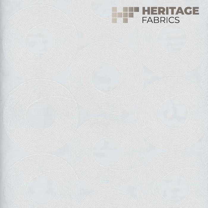 Spheres Winter White by Heritage Designer Fabric - 100% Polyester Turkey Horizontal: 5.5" and Vertical: 3" 54" - Swanky Fabrics -