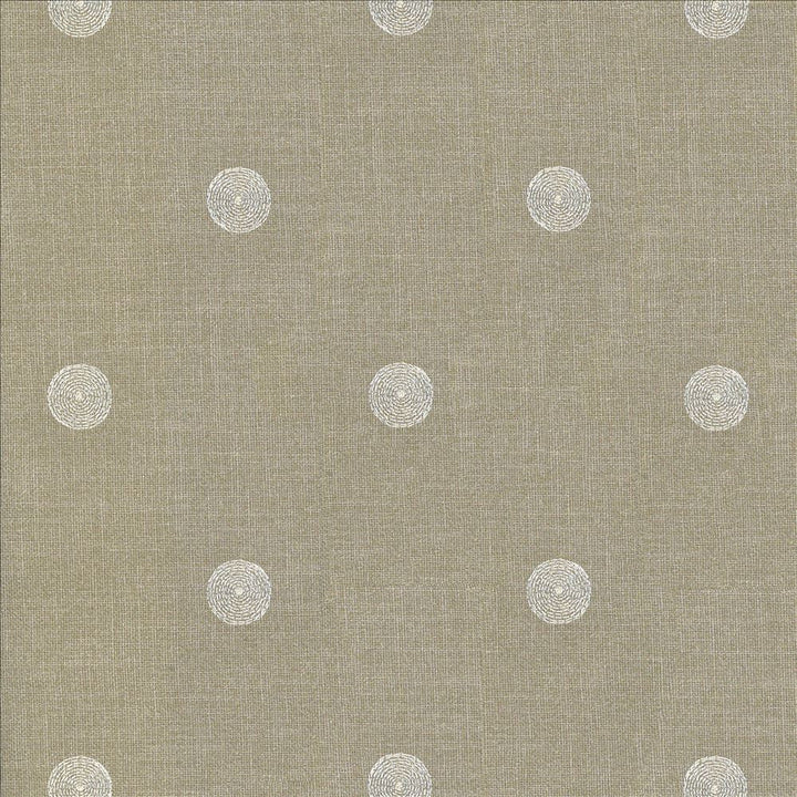 Spot The Dots Limestone by Kasmir Designer Fabric 1437 100% Polyester Embroidery 100% Rayon INDIA 30,000 Wyzenbeek Double Rubs Horizontal: 5 inches and Vertical: 4 2/8 inches 51 - 55 - Swanky Fabrics -