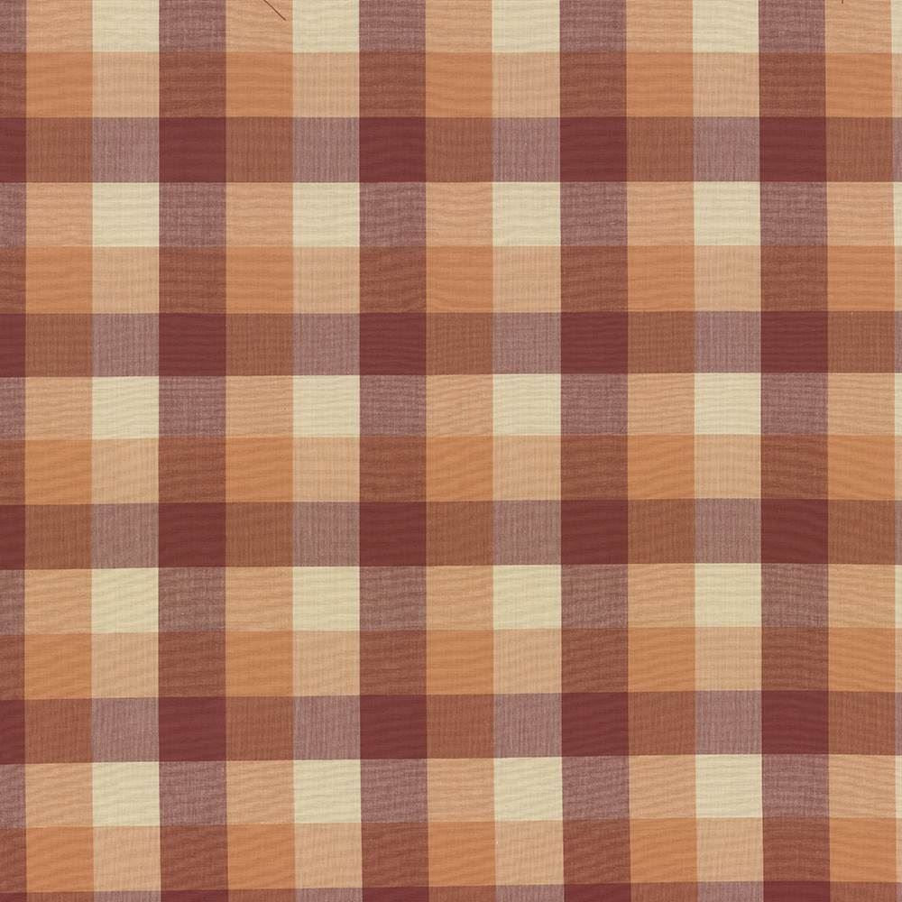 Squire Check Melon by Kasmir Designer Fabric 5070 100% Cotton INDIA 6,000 Wyzenbeek Double Rubs Horizontal: 6 6/8 inches and Vertical: 6 6/8 inches 54 - Swanky Fabrics -