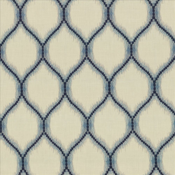 Static Ocean by Kasmir Designer Fabric 5156 52% Polyester 48% Cotton INDIA Not Tested Horizontal: 6 7/8 inches and Vertical: 12 inches 54 - Swanky Fabrics -