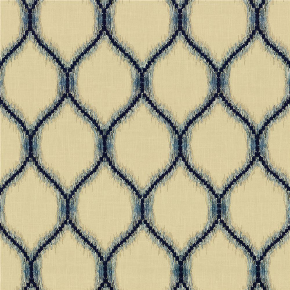 Static Ocean  by Kasmir Designer Fabric 5156 52% Polyester
48% Cotton
 INDIA Not Tested Horizontal: 6 7/8 inches and Vertical: 12 inches 54  - Swanky Fabrics -
