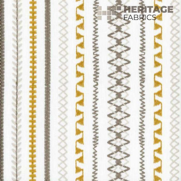 Stella Stripe Marigold by Heritage Designer Fabric - 50% Polyester 50% Cotton India 9,000 Horizontal: 9" and Vertical: N/A 54" - Swanky Fabrics -