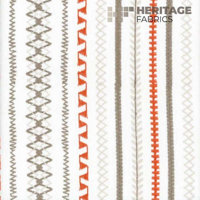 Stella Stripe Marmalade by Heritage Designer Fabric - 50% Polyester 50% Cotton India 9,000 Horizontal: 9" and Vertical: N/A 54" - Swanky Fabrics -