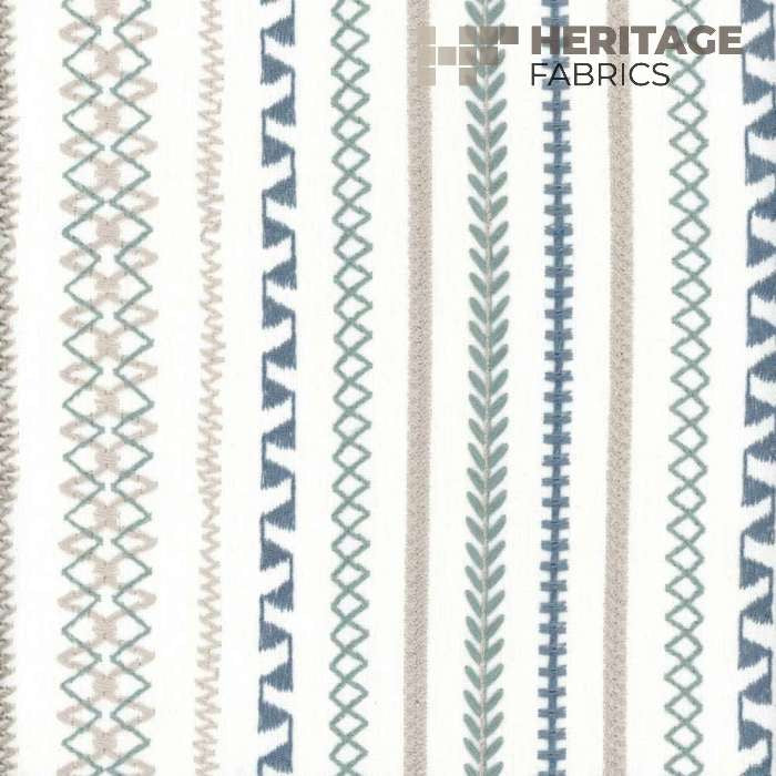 Stella Stripe Tide by Heritage Designer Fabric - 50% Polyester 50% Cotton India 9,000 Horizontal: 9" and Vertical: N/A 54" - Swanky Fabrics -