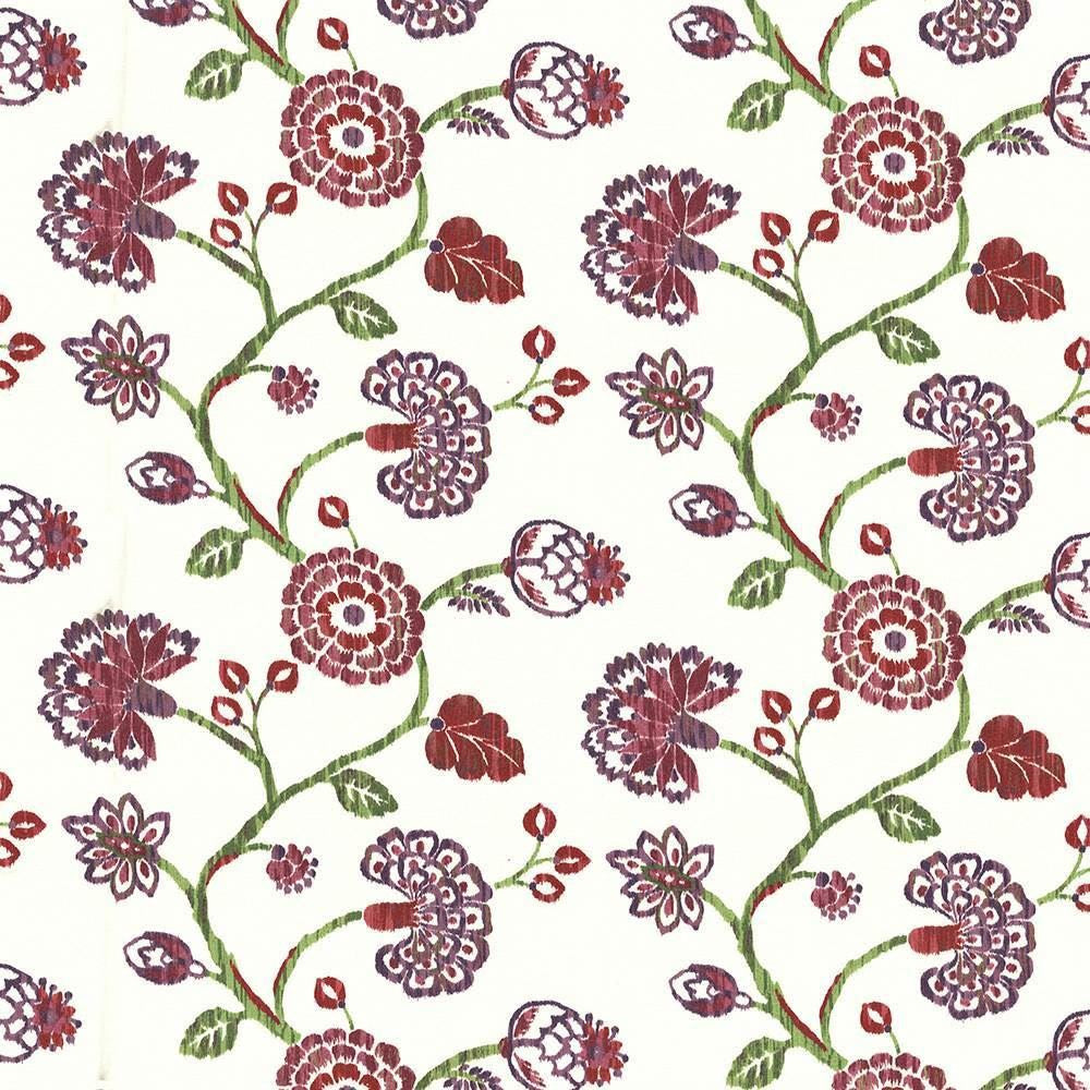 Stoneleigh Crangrape by Kasmir Designer Fabric 1435 100% Cotton USA 12,000 Wyzenbeek Double Rubs Horizontal: 27 inches and Vertical: 25 2/8 inches 54 - Swanky Fabrics -