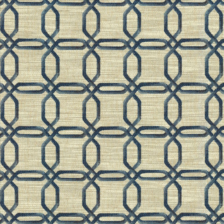 Sugarcane Blue Jay by Kasmir Designer Fabric 5145 100% Polyester CHINA 21,000 Wyzenbeek Double Rubs Horizontal: 3 4/8 inches and Vertical: 3 2/8 inches 54 - Swanky Fabrics -
