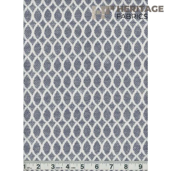 Summit Navy by Heritage Designer Fabric - 53% Poly + 47% Cotton India 100,000 Horizontal: 0.75" and Vertical: 2.25" 54" - Swanky Fabrics -