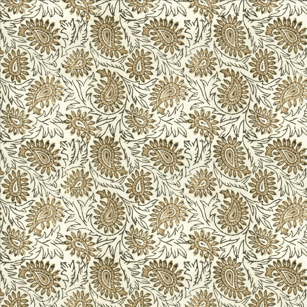 Swansea Leaf Linen by Kasmir Designer Fabric 5122 52% Linen 48% Cotton INDIA Not Tested Horizontal: 6 4/8 inches and Vertical: 6 4/8 inches 53 - Swanky Fabrics -