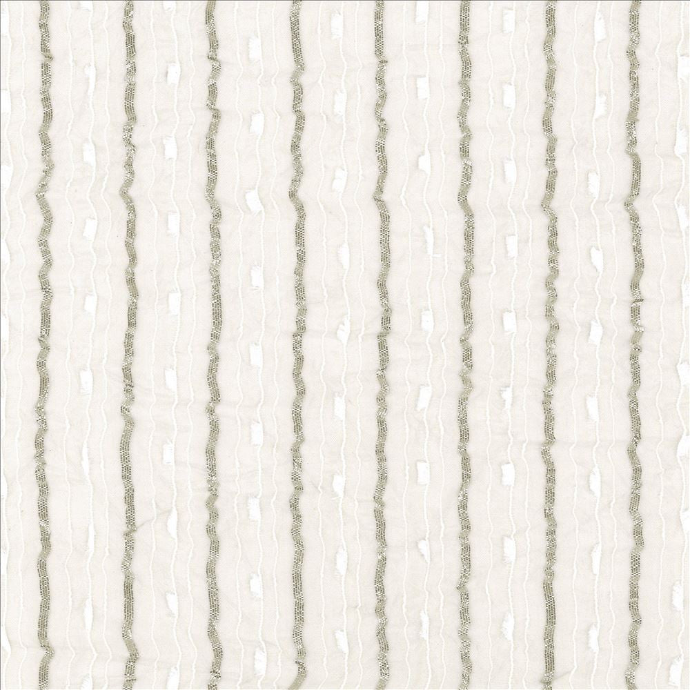 Sway Silver by Kasmir Designer Fabric 5076 100% Polyester CHINA Not Tested Horizontal: 1 4/8 inches and Vertical: 0 Inches 116 - 118 - Swanky Fabrics -