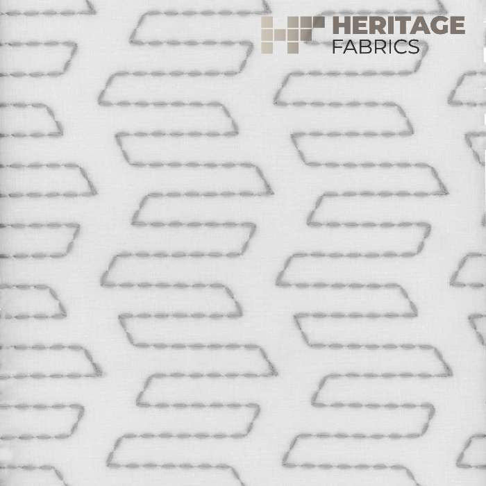 Sydney Silver by Heritage Designer Fabric - 100% Polyester Turkey Horizontal: 3.25" and Vertical: 3.25" 54" - Swanky Fabrics -