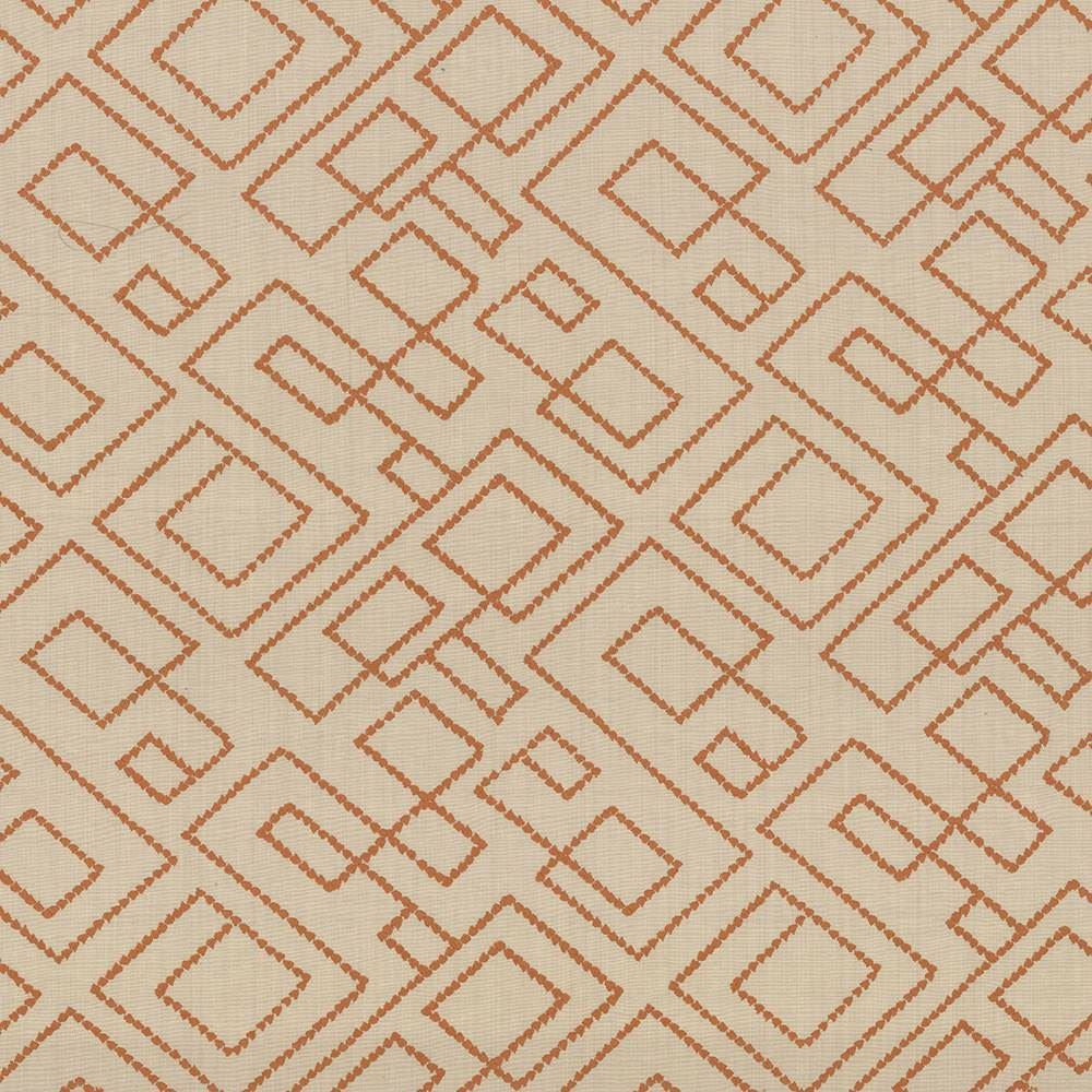 Tallmadge Fret Pumpkin by Kasmir Designer Fabric 1434 100% Cotton Embroidery 100% Cotton INDIA Not Tested Horizontal: 17 inches and Vertical: 15 6/8 inches 52 - Swanky Fabrics -