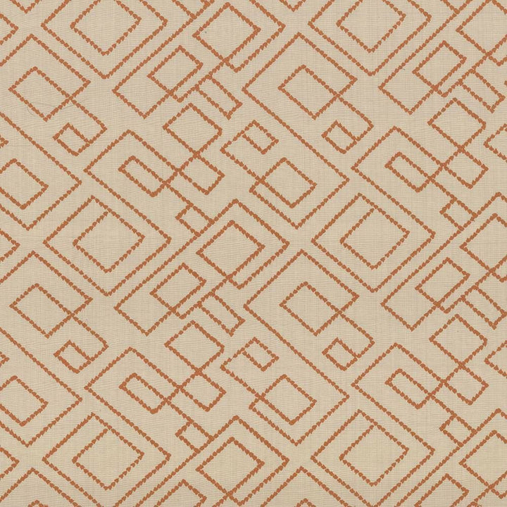 Tallmadge Fret Pumpkin by Kasmir Designer Fabric 1434 100% Cotton Embroidery 100% Cotton INDIA Not Tested Horizontal: 17 inches and Vertical: 15 6/8 inches 52 - Swanky Fabrics -
